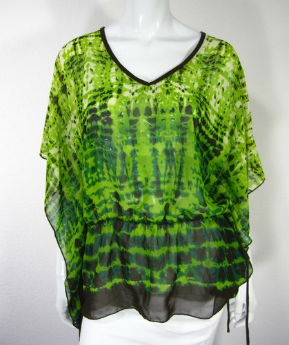 GEMSTONE SHORT SLEEVE TOP BLOUSE SIZE S Small GREEN 021 - Picture 2 of 11