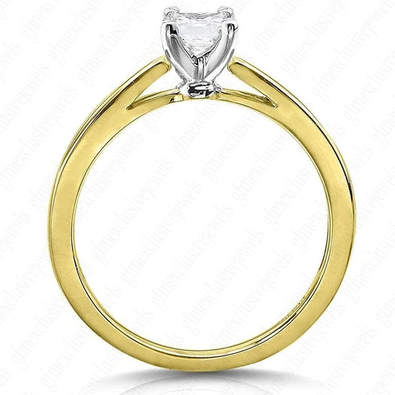 IGI 1.00Ct Princess E VS1 Lab Grown Diamond Engagement Ring In 14k Two Tone Gold - Image 3 of 4