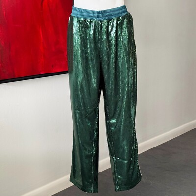 KORN x ADIDAS green sequin track pants size XL Oversized fit | eBay