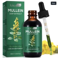 Mullein Drops - Lung Cleanse - Mullein Leaf Extract  Powerful Mullein for Immune
