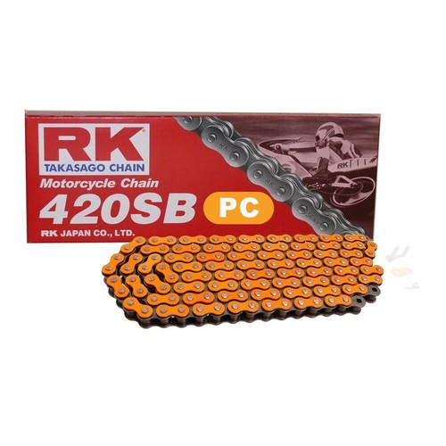 Kettensatz Malaguti XTM 50 03-10 Kette RK PC 420 SB 126 offen ORANGE 11/48 - Picture 4 of 4
