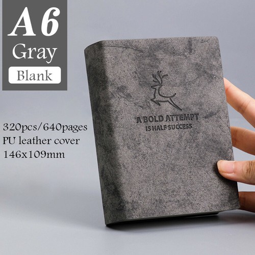 5.7x4" 640 Pages Notebook PU Leather Vintage Journal Blank Paper Writing Diary - Picture 10 of 18