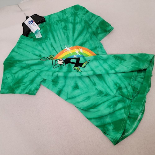 LUCKY CHARMS SHIRT MENS MEDIUM GREEN TIE DYE LEPRECHAUN SHAMROCK St Patricks NWT - Picture 7 of 11