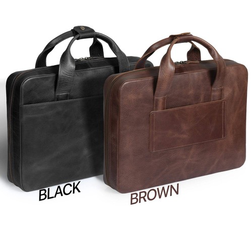 Personalisierte Leder Reise 16" Laptoptasche - Aktentasche Umhängetasche Portfolio - Bild 15 von 26