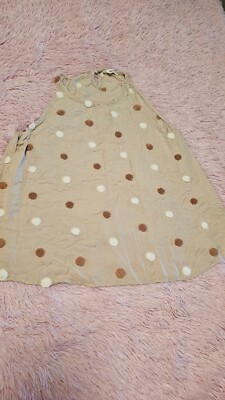 MINE Women Beige 100% Rayon Fuzzy Dots Sleeveless Pullover Tank Top Size Large