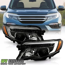 For 2016-2018 Honda Pilot 17-20 Ridgeline Halogen w/ LED DRL Projector Headlight