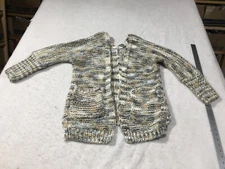 Davi & Dani Cardigan Sweater Womens S  Multi Long Sleeve Pockets Open Front