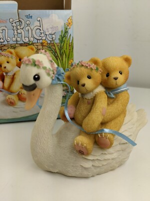 Enesco Cherished Teddies ''Swan Ride'' (1999) Bears Matt & Vicki - NEW
