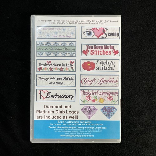 Anita Goodesign Bumper Stickers Embroidery Designs Multi-format CD - Picture 2 of 3