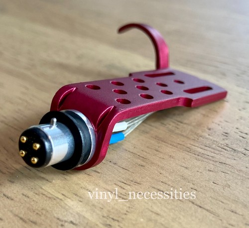 Japanese Style Red Headshell w/ 7N OFC Silver Insulated Phono Cartridge Leads! - Picture 5 of 5
