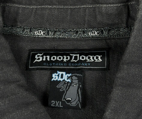 Vintage Snoop Dogg Jacket Mens 2XL Black Denim Hip Hop Rap Embroidered Y2K XXL - Picture 7 of 12