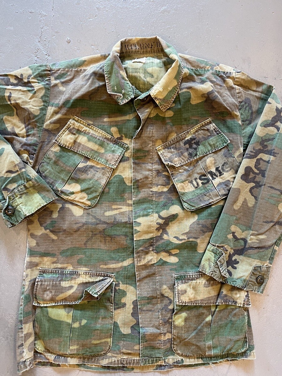 ジャケット・アウター US ARMY ERDL JUNGLE FATIGUE 1969s MEDIUM Unique Vietnam War ERDL Jungle Fatigue Jacket W/ Shoulder