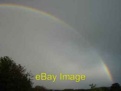 Photo 6x4 Rainbow over cement factory Llong A striking rainbow arching ov c2006