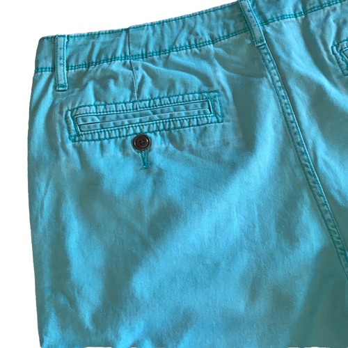 Vtg 90s Y2K Mens 34 ARIZONA Denim Company Chino Jean Shorts Bright Aqua Blue - Picture 4 of 15