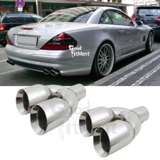 For Mercedes Benz SL500 SL550 SL600 2x Dual Exhaust Tip 2.5" Inlet/3.5" Outlet