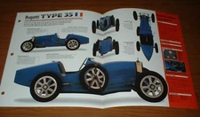 1924 Bugatti Type 35 Original Imp Brochure Specs Info 24 25 26-30