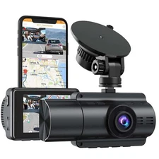 4k Dash Cam With Gps Wifi Front And Inside Dual 4k+1080p Car Camera With Night V