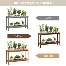 3 Colors Wooden Console Table 48in Indoor Outdoor Buffet Bar Storage Organizer