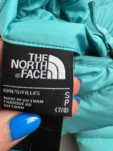 The North Face Girls' Reversible North Down Jacket Size Small 7/8 Teal - Picture 9 of 12