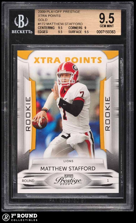 Matthew Stafford Playoff Prestige #172 College-Xtra Points Gold
