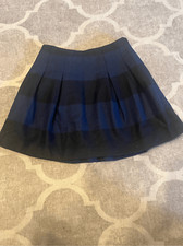 Madewell wool blend striped pleated mini skirt size 0 with pockets