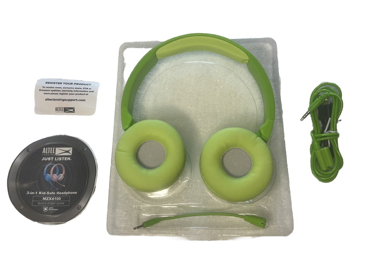 Altec Lansing Kids' 3-in-1 Bluetooth Wireless Headphones Pear