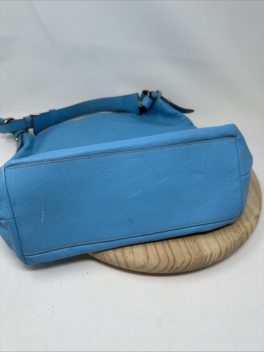 Dooney & Bourke Womens Medallion Darted Zip Adjustable Strap Hobo Handbag Blue - Picture 9 of 12