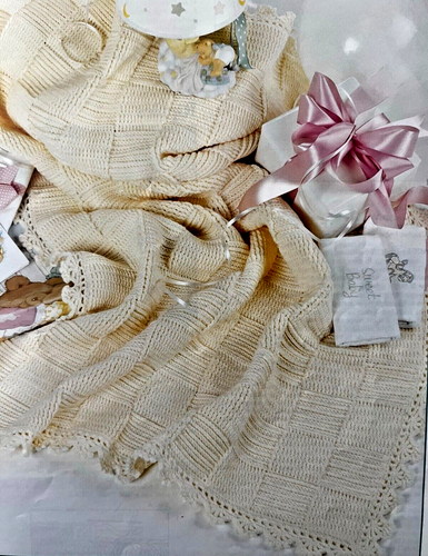 Snuggle-Up Baby Afghans Crochet Patterns Book Basketweave Shell Fisherman Ripple - Picture 7 of 16