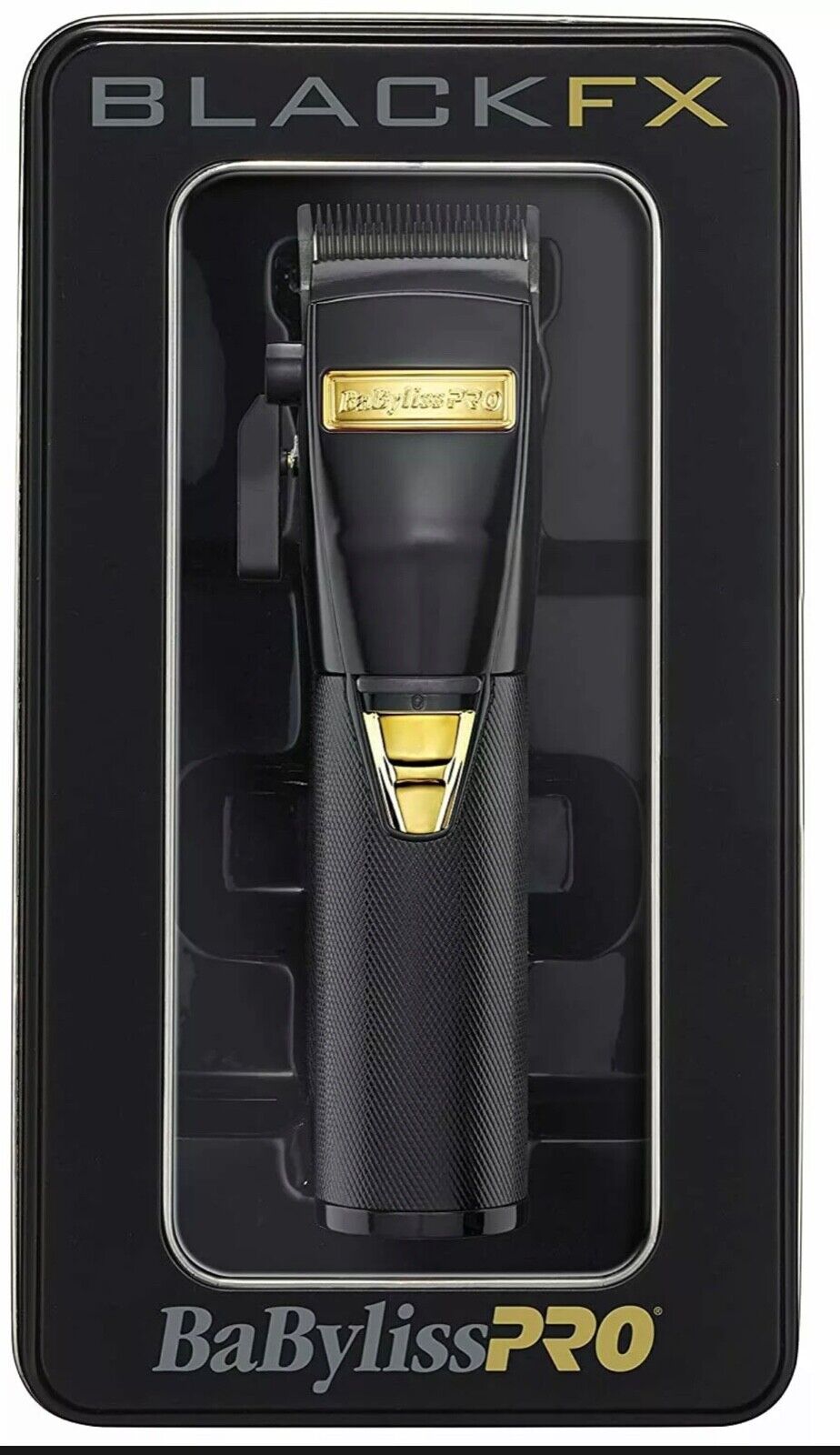 BaByliss PRO Cordless Adjustable Blade Clipper Black & Gold FX870BN w/ Guides 