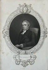 1848 Portrait Of Noah Webster, Antique Print by Tallis