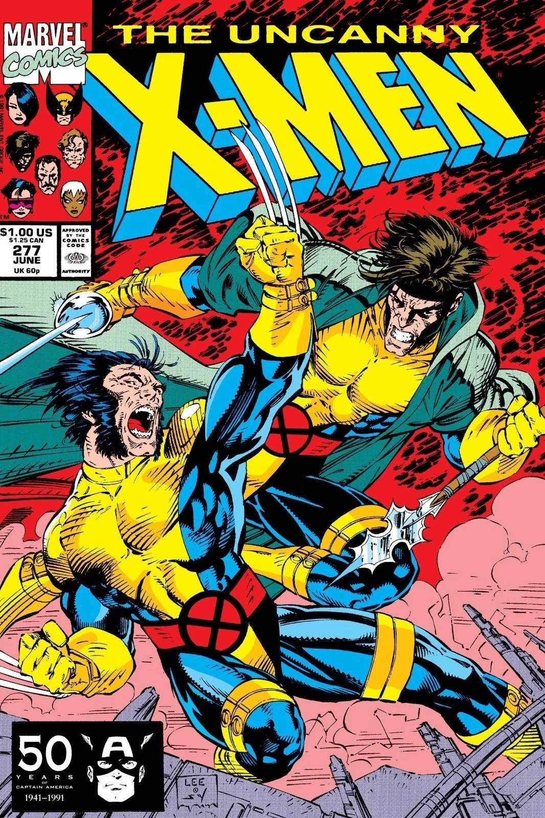 Uncanny X-Men 277 Comic Book Wolverine Gambit Poster print 16"x24" wall art