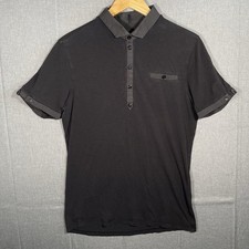 Lululemon Evolution Polo Shirt Men  s Small Black Short Sleeve Performance