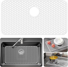 Silicone Sink Protectors for Kitchen Sink with Center Drain - 29.7"x 15.5" Ki...
