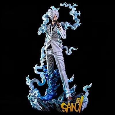 One Piece Sanji Figure Blue Flame Suit Anime PVC Statue Collectible Model