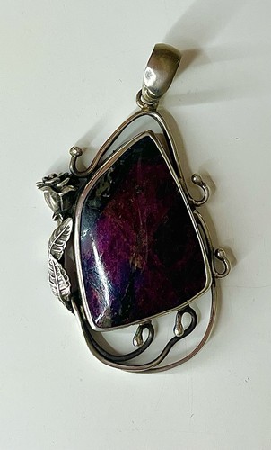 Eudialyte Sterling Silver Rose Pendant