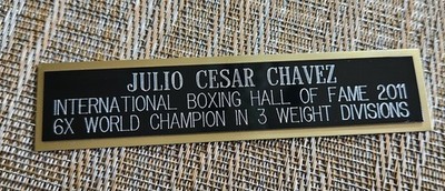 Julio Cesar Chavez Jr Nameplate for Signed Boxing Gloves, Trunks, photo or case 