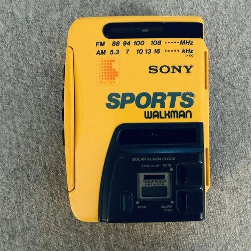 Vintage Sony Yellow Sports Walkman WM-AF58 Radio Cassette Player ! PLEASE READ