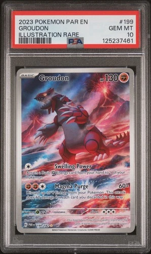 Pokémon TCG Groudon Illustration Rare Paradox Rift Holo Card 199/182 PSA 10