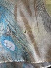 Scarf D&Y 30 x 66 Peacock Feathers Blue Lime Green Lightweight NWT — photo 10