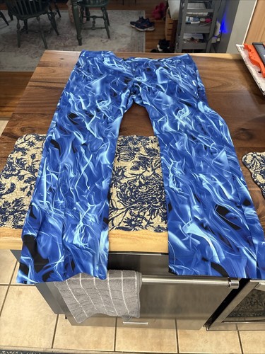 VERY RARE WOODWORTH LOUDMOUTH STRETCH PANTS BLUE FLAME PATTERN 36 X 29 NWOT