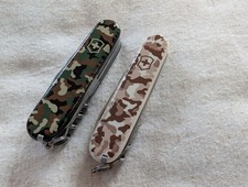 Victorinox Huntsman camouflage + Spartan desert camouflage