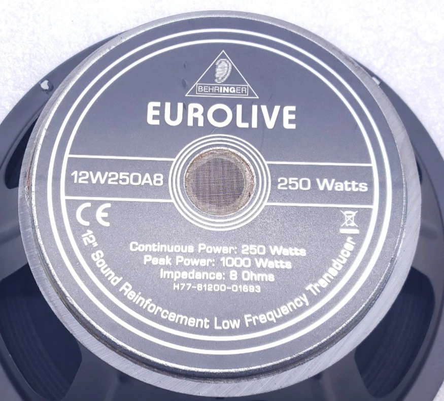 Behringer Eurolive B212D Speaker Woofer Replacement 12W250A8 #99 - Image 3 of 3
