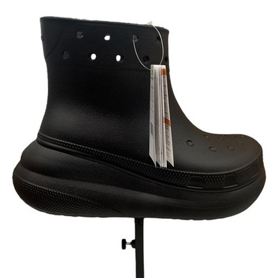 Crocs Womens Crush Platform Rain Boots Size 7 Solid Black Waterproof Relaxed Fit
