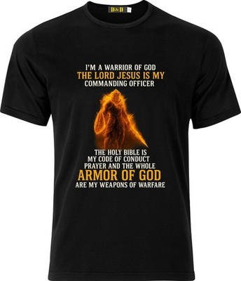 Im a Warrior of God Armour of God D.T.F schwarz Baumwolle Erwachsene T-Shirt