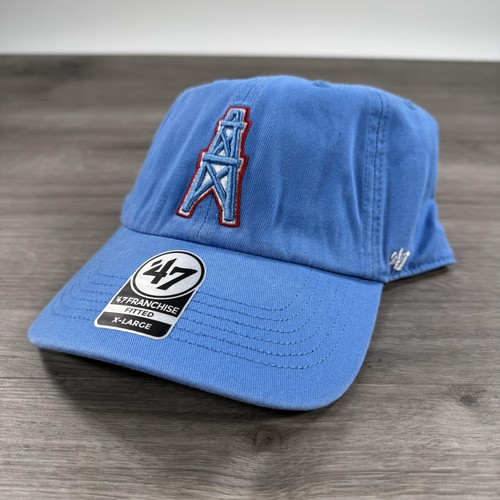 Houston Oilers Hat Cap Fitted Mens X-Large Blue NFL Football Tennessee Titans - Picture 2 of 8