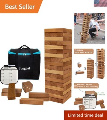 Giant Wooden Tumble Tower Blocks - Indoor & Outdoor Stacking Fun for Everyone