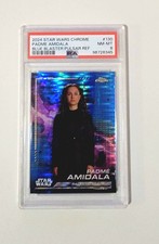 2024 Topps Chrome Star Wars Padme Amidala Blue Blaster Pulsar Refractor PSA 8