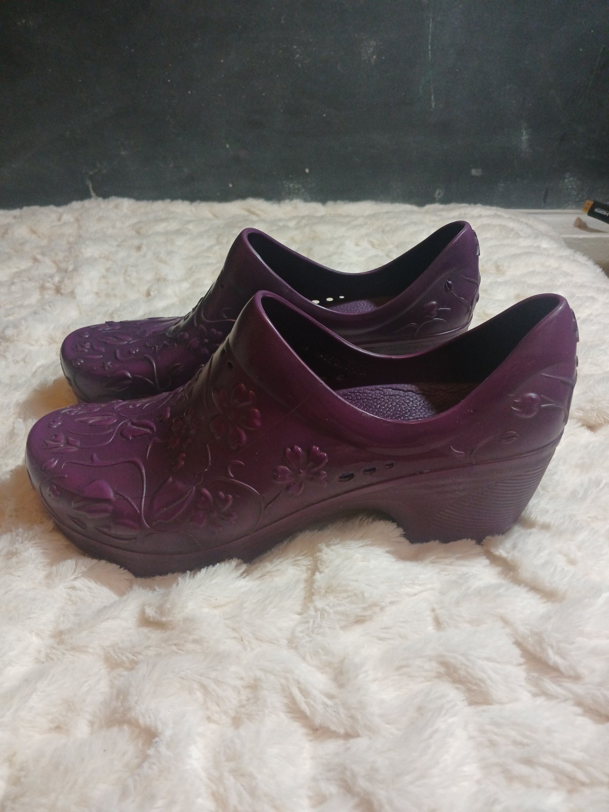 Dansko Pixie Purple Floral Embossed Work Nursing … - image 4