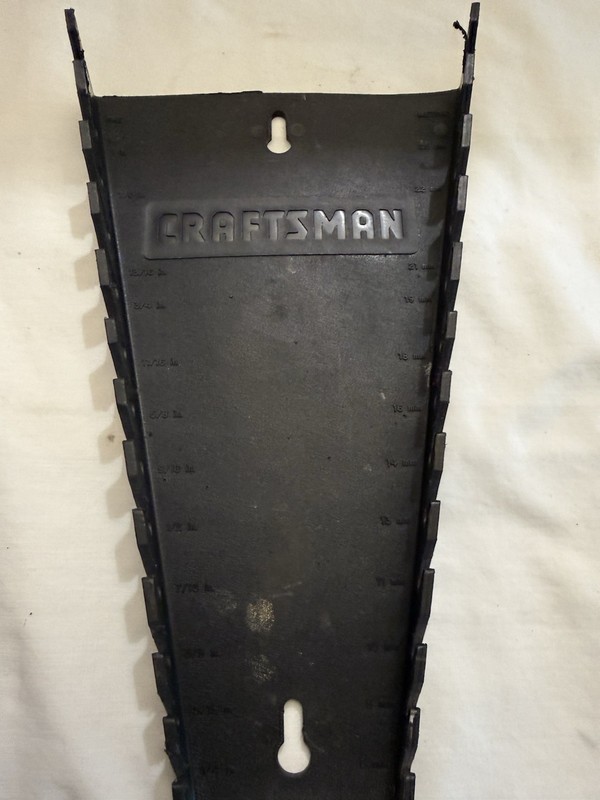 VINTAGE Craftsman Wrench Organizer Rack SAE & Metric Holder Black Plastic  EXC.