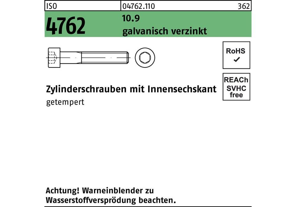 Reyher Zylinderschraube ISO 4762 m.Внутренний диаметр, М 6 x 25 10,9 гальваническое покрытие...
